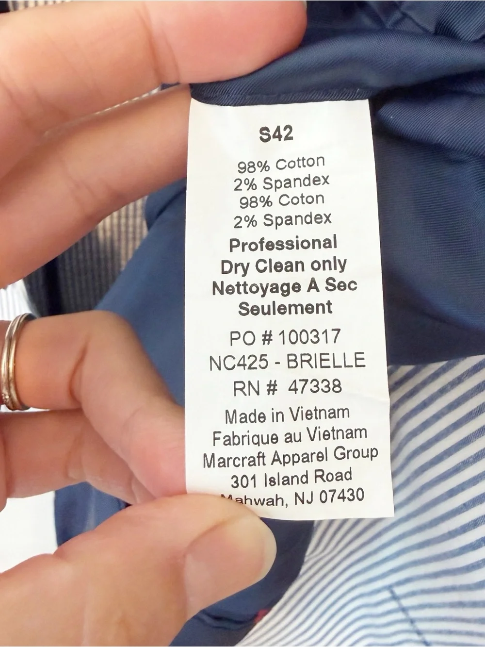 Nautica | Men’s blue/white striped  seersucker partially lined blazer Size S42